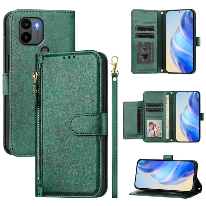 Estuche de cuero para teléfono con cremallera y ranuras para varias tarjetas, For Redmi Note 14 5G, For Redmi 14C 4G, For Redmi K70 Ultra 5G, For Redmi 13 5G / 4G Global, For Redmi A3 4G Global / A3X 4G, For Redmi Note 13 Pro 4G Global                 ...
