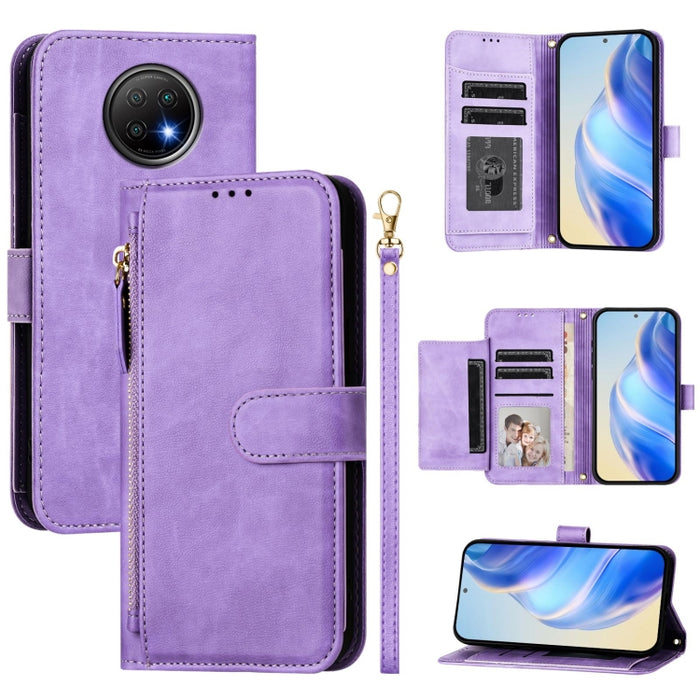 Estuche de cuero para teléfono con cremallera y ranuras para varias tarjetas, For Redmi Note 11 Pro+ 5G Europe, For Redmi Note 10 5G / Note 10T 5G, For Redmi Note 10 Pro 4G / Note 10 Pro Max, For Redmi Note 9T Global