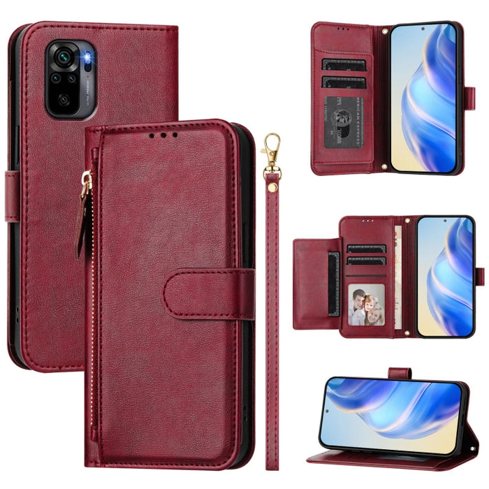 Estuche de cuero para teléfono con cremallera y ranuras para varias tarjetas, For Redmi Note 12 4G Global, For Redmi A1 4G / A2 4G, For Redmi Note 12 Explorer / 12 Pro+ 5G, For Redmi Note 12 Pro Speed / 12 Pro 5G, For Redmi Note 12 5G Global           ...