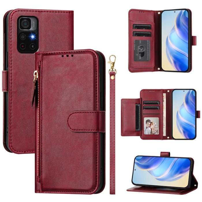 Estuche de cuero para teléfono con cremallera y ranuras para varias tarjetas, For Redmi Note 12 4G Global, For Redmi A1 4G / A2 4G, For Redmi Note 12 Explorer / 12 Pro+ 5G, For Redmi Note 12 Pro Speed / 12 Pro 5G, For Redmi Note 12 5G Global           ...