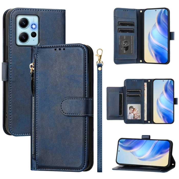 Estuche de cuero para teléfono con cremallera y ranuras para varias tarjetas, For Redmi Note 12 4G Global, For Redmi A1 4G / A2 4G, For Redmi Note 12 Explorer / 12 Pro+ 5G, For Redmi Note 12 Pro Speed / 12 Pro 5G, For Redmi Note 12 5G Global           ...