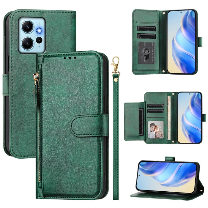 Estuche de cuero para teléfono con cremallera y ranuras para varias tarjetas, For Redmi Note 12 4G Global, For Redmi A1 4G / A2 4G, For Redmi Note 12 Explorer / 12 Pro+ 5G, For Redmi Note 12 Pro Speed / 12 Pro 5G, For Redmi Note 12 5G Global           ...