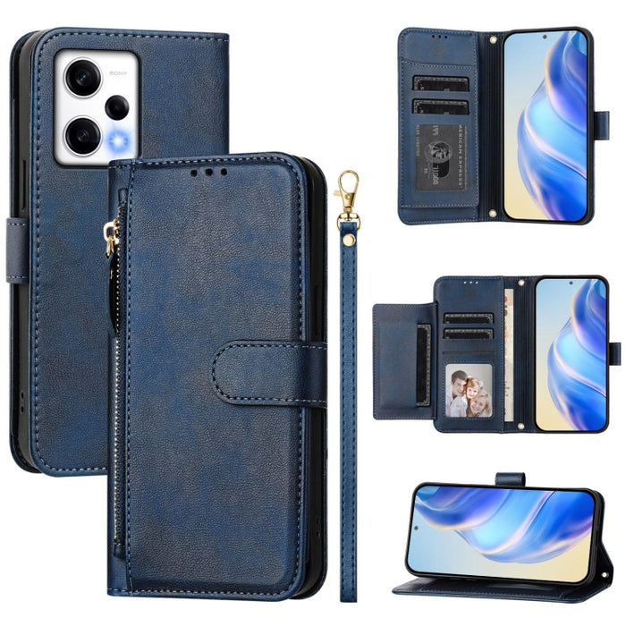 Estuche de cuero para teléfono con cremallera y ranuras para varias tarjetas, For Redmi Note 12 4G Global, For Redmi A1 4G / A2 4G, For Redmi Note 12 Explorer / 12 Pro+ 5G, For Redmi Note 12 Pro Speed / 12 Pro 5G, For Redmi Note 12 5G Global           ...