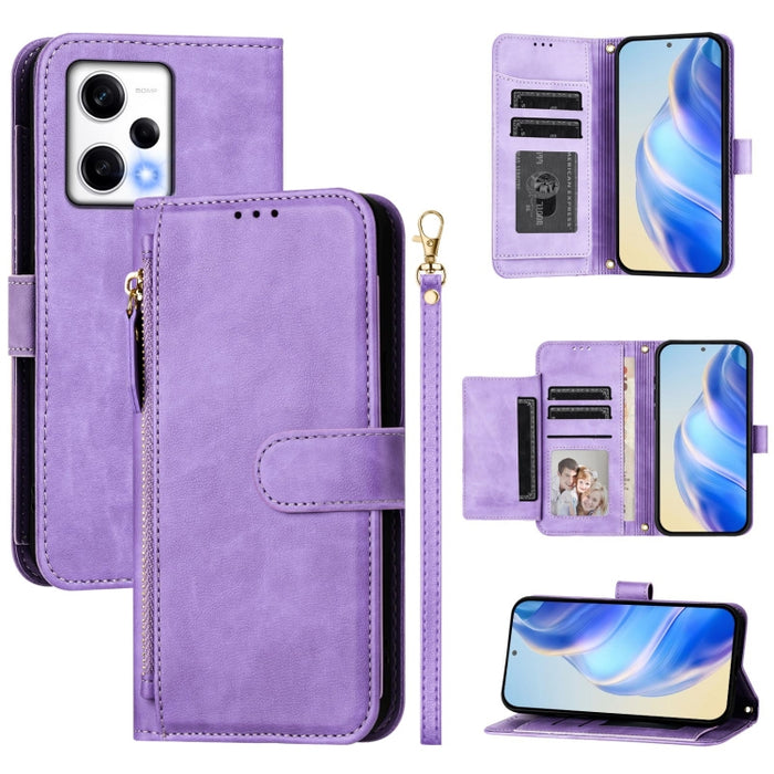 Estuche de cuero para teléfono con cremallera y ranuras para varias tarjetas, For Redmi Note 12 4G Global, For Redmi A1 4G / A2 4G, For Redmi Note 12 Explorer / 12 Pro+ 5G, For Redmi Note 12 Pro Speed / 12 Pro 5G, For Redmi Note 12 5G Global           ...