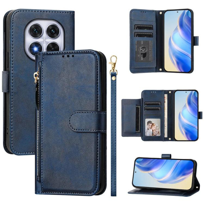 Estuche de cuero para teléfono con cremallera y ranuras para varias tarjetas, For Redmi A7 Pro 4G / 5G 171mm / Poco C85x 5G, For Redmi 15a 5G, For Redmi Turbo 5 Max 5G / Poco X8 Pro Max 5G, For Redmi Turbo 5 5G / Poco X8 Pro 5G                         ...