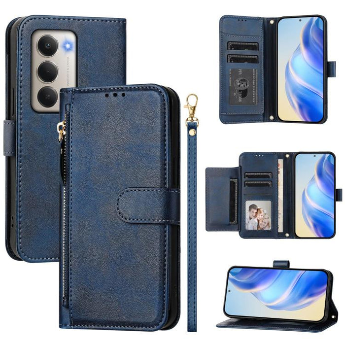 Estuche de cuero para teléfono con cremallera y ranuras para varias tarjetas, For Redmi A7 Pro 4G / 5G 171mm / Poco C85x 5G, For Redmi 15a 5G, For Redmi Turbo 5 Max 5G / Poco X8 Pro Max 5G, For Redmi Turbo 5 5G / Poco X8 Pro 5G                         ...