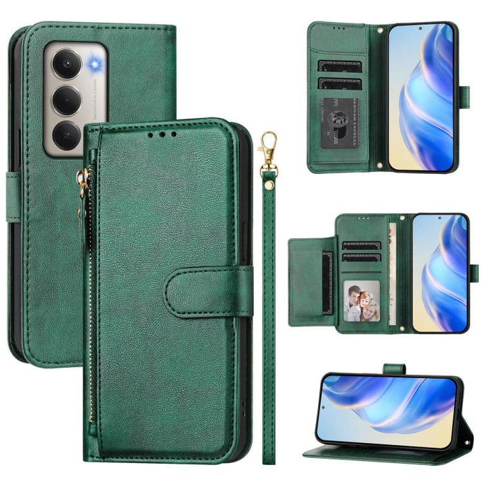 Estuche de cuero para teléfono con cremallera y ranuras para varias tarjetas, For Redmi A7 Pro 4G / 5G 171mm / Poco C85x 5G, For Redmi 15a 5G, For Redmi Turbo 5 Max 5G / Poco X8 Pro Max 5G, For Redmi Turbo 5 5G / Poco X8 Pro 5G                         ...