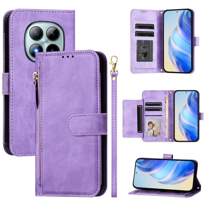 Estuche de cuero para teléfono con cremallera y ranuras para varias tarjetas, For Redmi A7 Pro 4G / 5G 171mm / Poco C85x 5G, For Redmi 15a 5G, For Redmi Turbo 5 Max 5G / Poco X8 Pro Max 5G, For Redmi Turbo 5 5G / Poco X8 Pro 5G                         ...