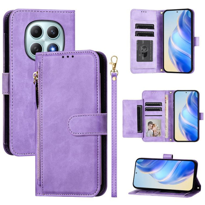 Estuche de cuero para teléfono con cremallera y ranuras para varias tarjetas, For Redmi A7 Pro 4G / 5G 171mm / Poco C85x 5G, For Redmi 15a 5G, For Redmi Turbo 5 Max 5G / Poco X8 Pro Max 5G, For Redmi Turbo 5 5G / Poco X8 Pro 5G                         ...