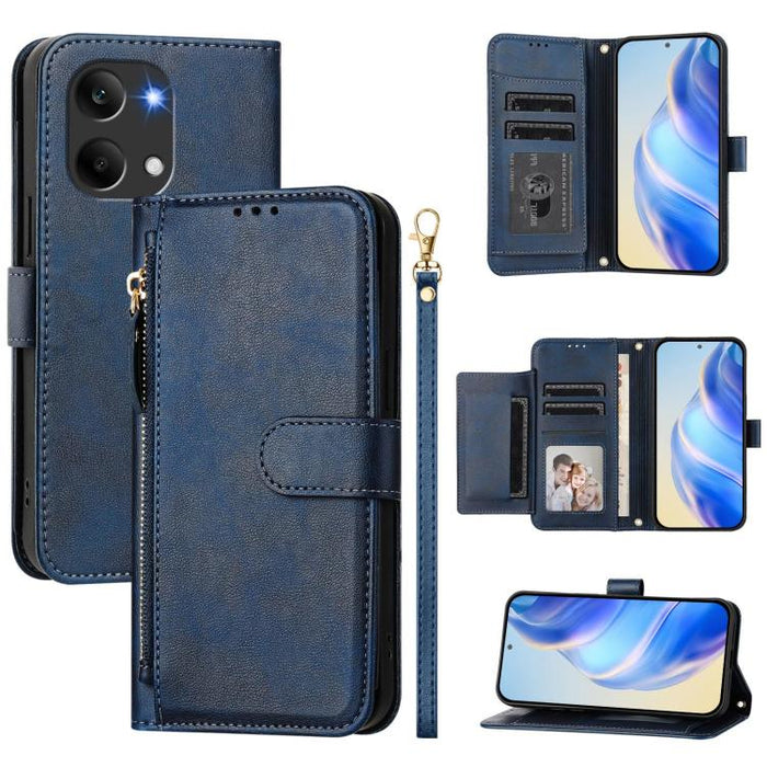 Estuche de cuero para teléfono con cremallera y ranuras para varias tarjetas, For Redmi A7 Pro 4G / 5G 171mm / Poco C85x 5G, For Redmi 15a 5G, For Redmi Turbo 5 Max 5G / Poco X8 Pro Max 5G, For Redmi Turbo 5 5G / Poco X8 Pro 5G                         ...