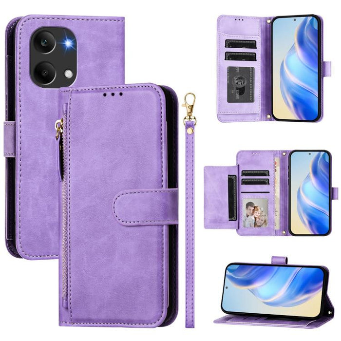 Estuche de cuero para teléfono con cremallera y ranuras para varias tarjetas, For Redmi A7 Pro 4G / 5G 171mm / Poco C85x 5G, For Redmi 15a 5G, For Redmi Turbo 5 Max 5G / Poco X8 Pro Max 5G, For Redmi Turbo 5 5G / Poco X8 Pro 5G                         ...