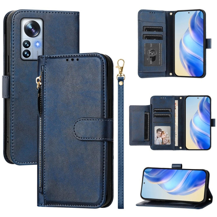 Estuche de cuero para teléfono con cremallera y ranuras para varias tarjetas, For Xiaomi 14 Pro Global, For Xiaomi 14, For Xiaomi 13 Ultra, For Xiaomi Civi 3, For Xiaomi 13 Lite / Civi 2, For Xiaomi 13 Pro, For Xiaomi 13, For Xiaomi 12S Ultra          ...