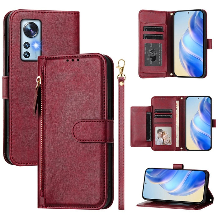 Estuche de cuero para teléfono con cremallera y ranuras para varias tarjetas, For Xiaomi 14 Pro Global, For Xiaomi 14, For Xiaomi 13 Ultra, For Xiaomi Civi 3, For Xiaomi 13 Lite / Civi 2, For Xiaomi 13 Pro, For Xiaomi 13, For Xiaomi 12S Ultra          ...