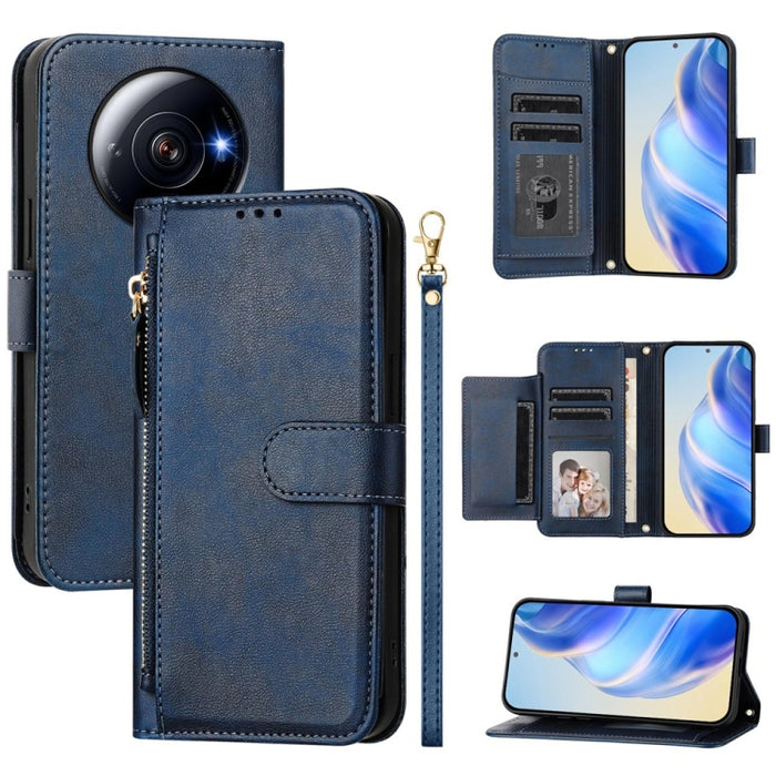 Estuche de cuero para teléfono con cremallera y ranuras para varias tarjetas, For Xiaomi 14 Pro Global, For Xiaomi 14, For Xiaomi 13 Ultra, For Xiaomi Civi 3, For Xiaomi 13 Lite / Civi 2, For Xiaomi 13 Pro, For Xiaomi 13, For Xiaomi 12S Ultra          ...