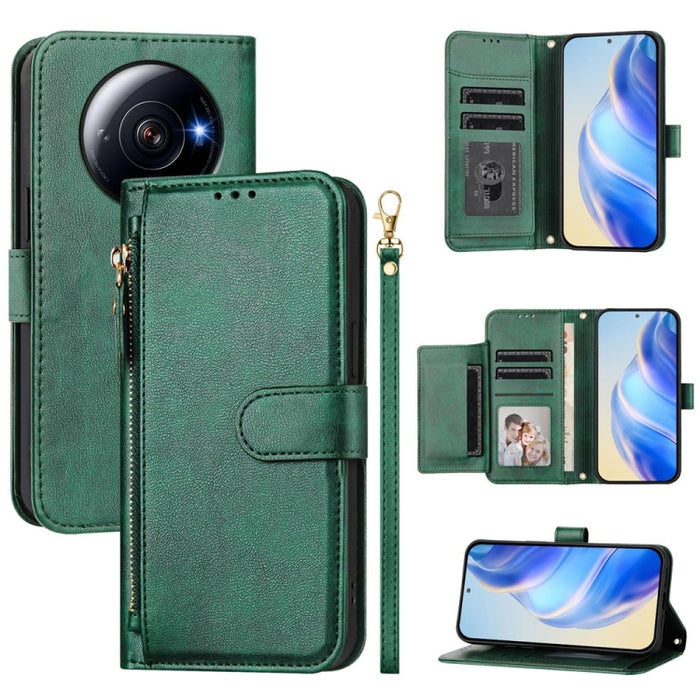 Estuche de cuero para teléfono con cremallera y ranuras para varias tarjetas, For Xiaomi 14 Pro Global, For Xiaomi 14, For Xiaomi 13 Ultra, For Xiaomi Civi 3, For Xiaomi 13 Lite / Civi 2, For Xiaomi 13 Pro, For Xiaomi 13, For Xiaomi 12S Ultra          ...