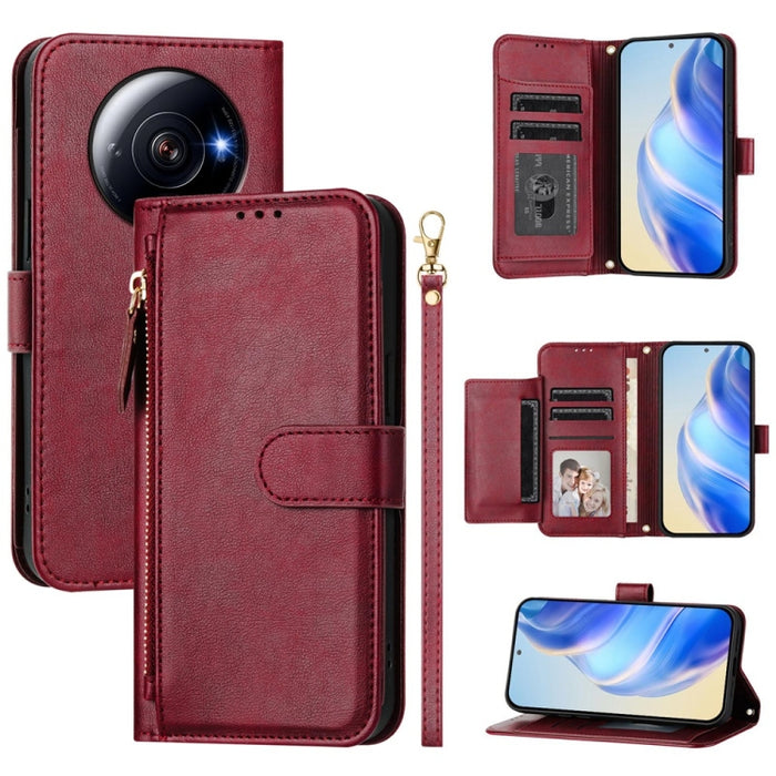 Estuche de cuero para teléfono con cremallera y ranuras para varias tarjetas, For Xiaomi 14 Pro Global, For Xiaomi 14, For Xiaomi 13 Ultra, For Xiaomi Civi 3, For Xiaomi 13 Lite / Civi 2, For Xiaomi 13 Pro, For Xiaomi 13, For Xiaomi 12S Ultra          ...