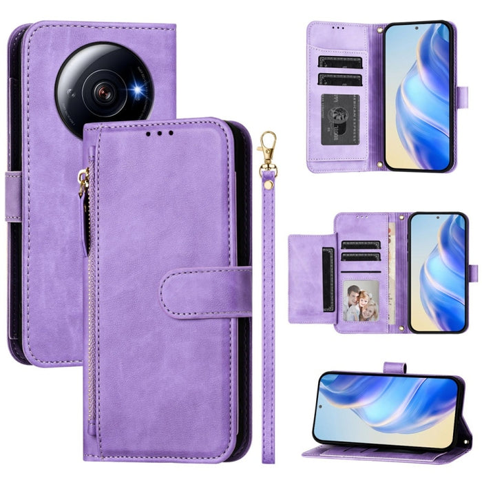 Estuche de cuero para teléfono con cremallera y ranuras para varias tarjetas, For Xiaomi 14 Pro Global, For Xiaomi 14, For Xiaomi 13 Ultra, For Xiaomi Civi 3, For Xiaomi 13 Lite / Civi 2, For Xiaomi 13 Pro, For Xiaomi 13, For Xiaomi 12S Ultra          ...
