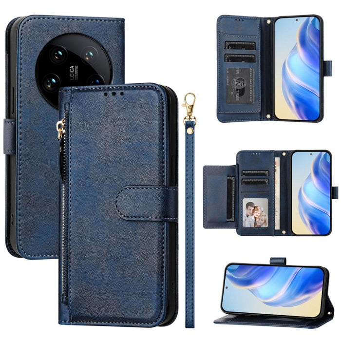 Estuche de cuero para teléfono con cremallera y ranuras para varias tarjetas, For Xiaomi 17 Max 5G, For Xiaomi 17T Pro 5G, For Xiaomi 15T Pro 5G, For Xiaomi 15T 5G, Xiaomi Civi 5 Pro, For Xiaomi 15S Pro, For Xiaomi Poco X7 / Redmi Note 14 Pro 5G       ...