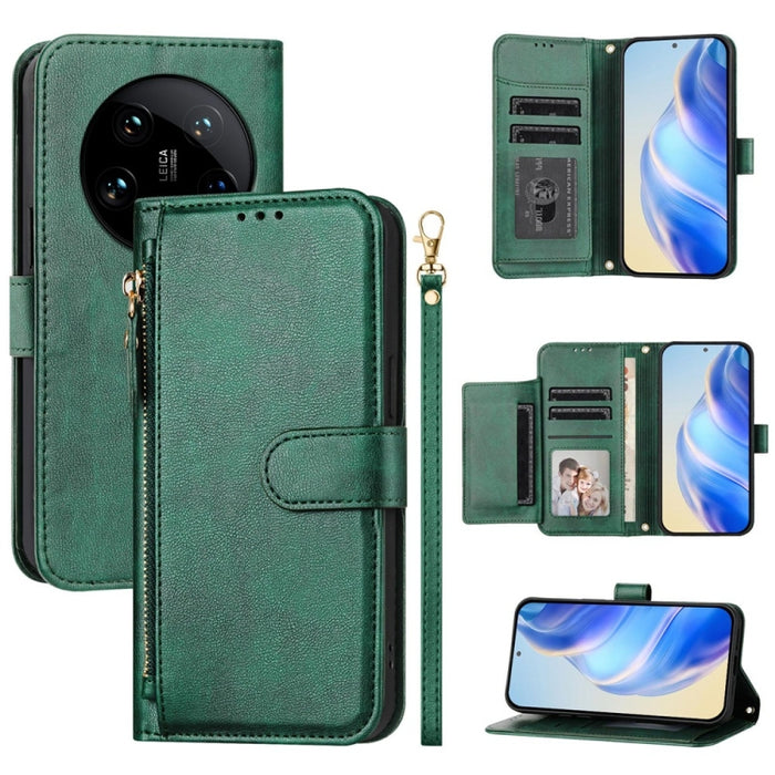 Estuche de cuero para teléfono con cremallera y ranuras para varias tarjetas, For Xiaomi 17 Max 5G, For Xiaomi 17T Pro 5G, For Xiaomi 15T Pro 5G, For Xiaomi 15T 5G, Xiaomi Civi 5 Pro, For Xiaomi 15S Pro, For Xiaomi Poco X7 / Redmi Note 14 Pro 5G       ...