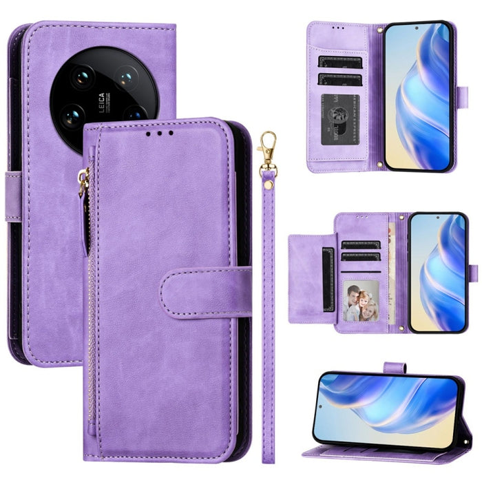 Estuche de cuero para teléfono con cremallera y ranuras para varias tarjetas, For Xiaomi 17 Max 5G, For Xiaomi 17T Pro 5G, For Xiaomi 15T Pro 5G, For Xiaomi 15T 5G, Xiaomi Civi 5 Pro, For Xiaomi 15S Pro, For Xiaomi Poco X7 / Redmi Note 14 Pro 5G       ...