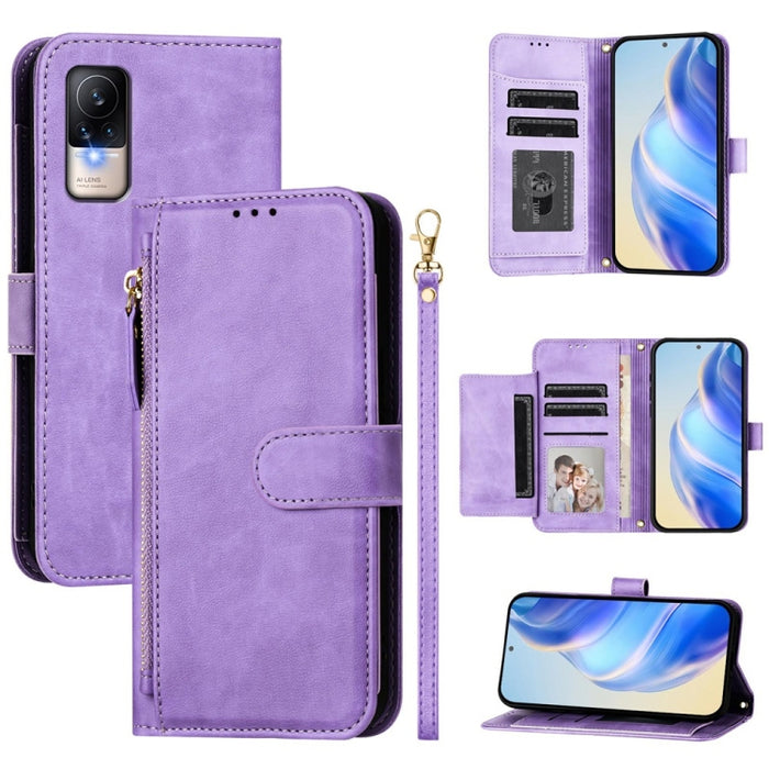 Estuche de cuero para teléfono con cremallera y ranuras para varias tarjetas, For Xiaomi 14 Pro Global, For Xiaomi 14, For Xiaomi 13 Ultra, For Xiaomi Civi 3, For Xiaomi 13 Lite / Civi 2, For Xiaomi 13 Pro, For Xiaomi 13, For Xiaomi 12S Ultra          ...