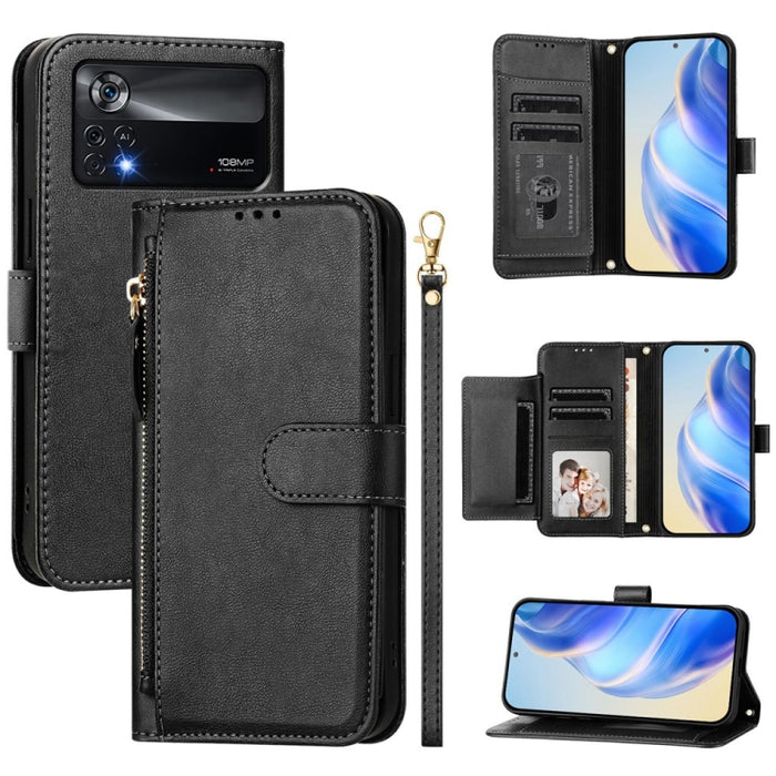 Estuche de cuero para teléfono con cremallera y ranuras para varias tarjetas, For Xiaomi 14 Pro Global, For Xiaomi 14, For Xiaomi 13 Ultra, For Xiaomi Civi 3, For Xiaomi 13 Lite / Civi 2, For Xiaomi 13 Pro, For Xiaomi 13, For Xiaomi 12S Ultra          ...
