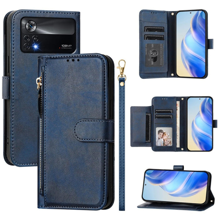Estuche de cuero para teléfono con cremallera y ranuras para varias tarjetas, For Xiaomi 14 Pro Global, For Xiaomi 14, For Xiaomi 13 Ultra, For Xiaomi Civi 3, For Xiaomi 13 Lite / Civi 2, For Xiaomi 13 Pro, For Xiaomi 13, For Xiaomi 12S Ultra          ...