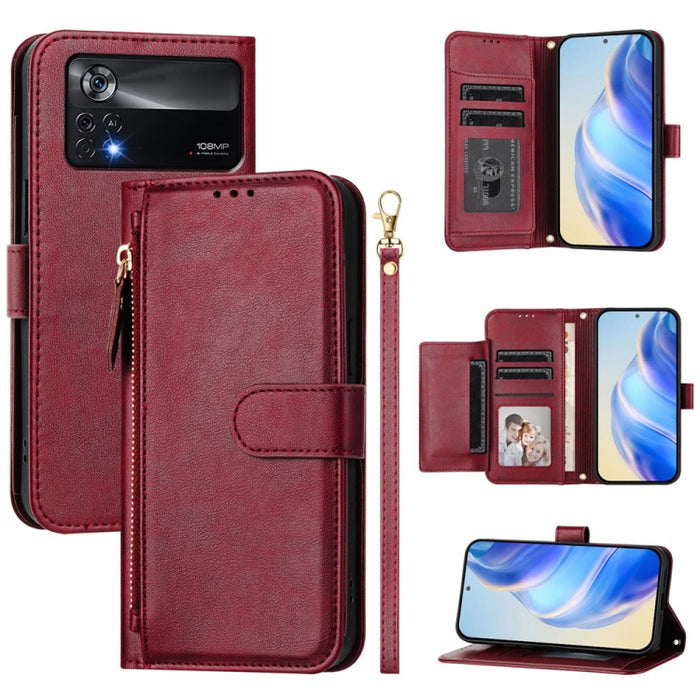 Estuche de cuero para teléfono con cremallera y ranuras para varias tarjetas, For Xiaomi 14 Pro Global, For Xiaomi 14, For Xiaomi 13 Ultra, For Xiaomi Civi 3, For Xiaomi 13 Lite / Civi 2, For Xiaomi 13 Pro, For Xiaomi 13, For Xiaomi 12S Ultra          ...