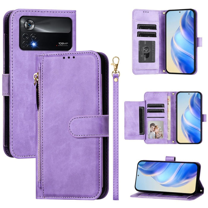 Estuche de cuero para teléfono con cremallera y ranuras para varias tarjetas, For Xiaomi 14 Pro Global, For Xiaomi 14, For Xiaomi 13 Ultra, For Xiaomi Civi 3, For Xiaomi 13 Lite / Civi 2, For Xiaomi 13 Pro, For Xiaomi 13, For Xiaomi 12S Ultra          ...