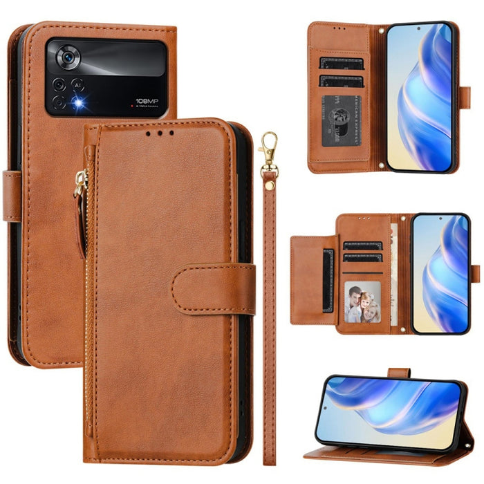 Estuche de cuero para teléfono con cremallera y ranuras para varias tarjetas, For Xiaomi 14 Pro Global, For Xiaomi 14, For Xiaomi 13 Ultra, For Xiaomi Civi 3, For Xiaomi 13 Lite / Civi 2, For Xiaomi 13 Pro, For Xiaomi 13, For Xiaomi 12S Ultra          ...
