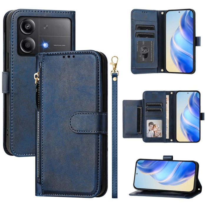Estuche de cuero para teléfono con cremallera y ranuras para varias tarjetas, For Xiaomi 17 Max 5G, For Xiaomi 17T Pro 5G, For Xiaomi 15T Pro 5G, For Xiaomi 15T 5G, Xiaomi Civi 5 Pro, For Xiaomi 15S Pro, For Xiaomi Poco X7 / Redmi Note 14 Pro 5G       ...