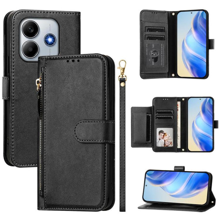 Estuche de cuero para teléfono con cremallera y ranuras para varias tarjetas, For Xiaomi 17 Max 5G, For Xiaomi 17T Pro 5G, For Xiaomi 15T Pro 5G, For Xiaomi 15T 5G, Xiaomi Civi 5 Pro, For Xiaomi 15S Pro, For Xiaomi Poco X7 / Redmi Note 14 Pro 5G       ...