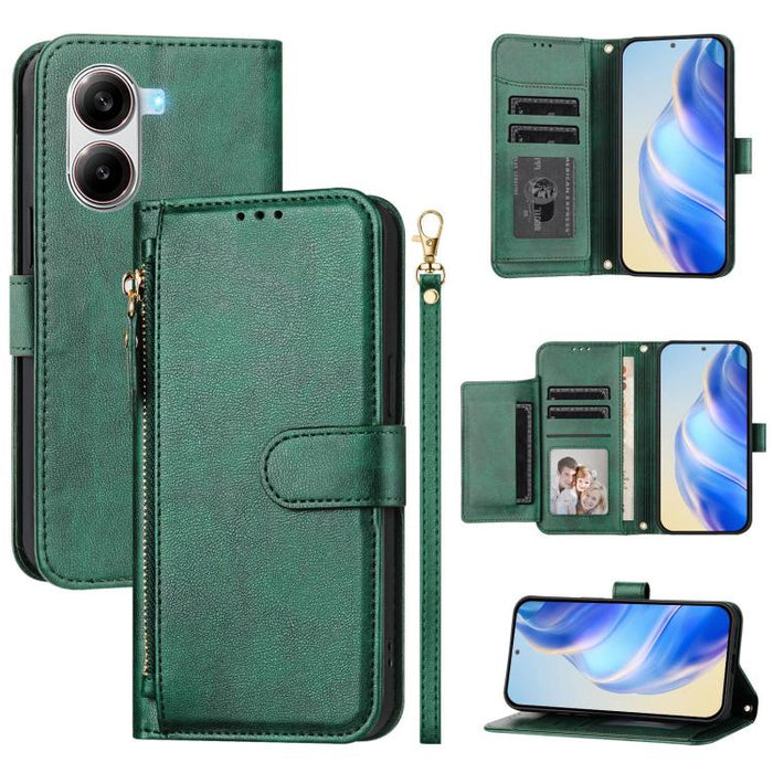 Estuche de cuero para teléfono con cremallera y ranuras para varias tarjetas, For Xiaomi 17 Max 5G, For Xiaomi 17T Pro 5G, For Xiaomi 15T Pro 5G, For Xiaomi 15T 5G, Xiaomi Civi 5 Pro, For Xiaomi 15S Pro, For Xiaomi Poco X7 / Redmi Note 14 Pro 5G       ...