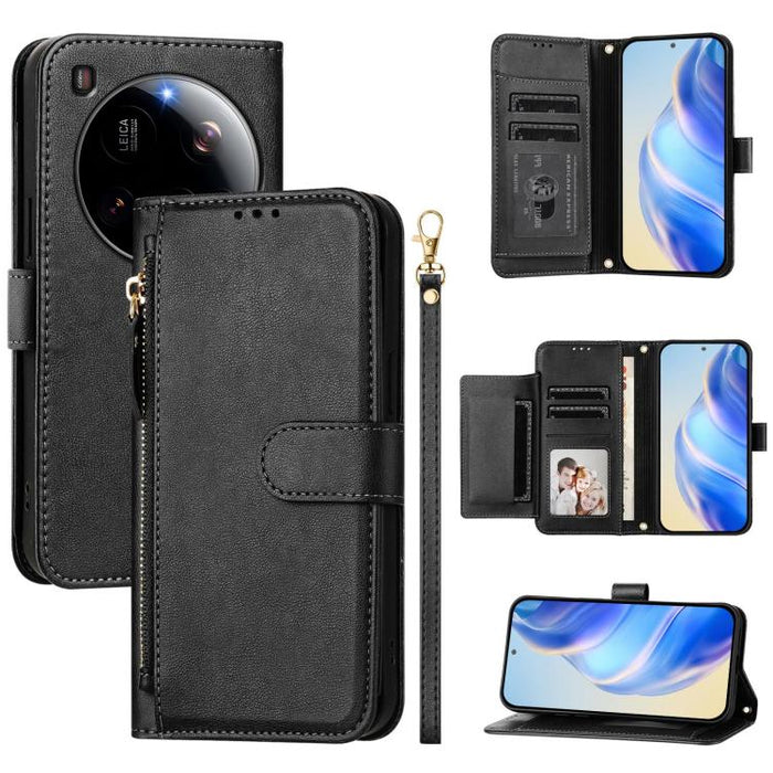 Estuche de cuero para teléfono con cremallera y ranuras para varias tarjetas, For Xiaomi 17 Max 5G, For Xiaomi 17T Pro 5G, For Xiaomi 15T Pro 5G, For Xiaomi 15T 5G, Xiaomi Civi 5 Pro, For Xiaomi 15S Pro, For Xiaomi Poco X7 / Redmi Note 14 Pro 5G       ...