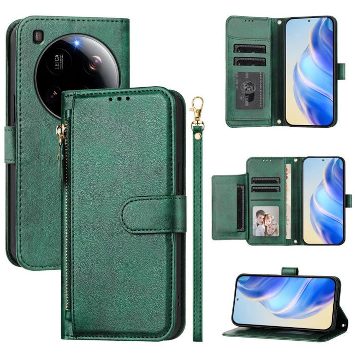 Estuche de cuero para teléfono con cremallera y ranuras para varias tarjetas, For Xiaomi 17 Max 5G, For Xiaomi 17T Pro 5G, For Xiaomi 15T Pro 5G, For Xiaomi 15T 5G, Xiaomi Civi 5 Pro, For Xiaomi 15S Pro, For Xiaomi Poco X7 / Redmi Note 14 Pro 5G       ...