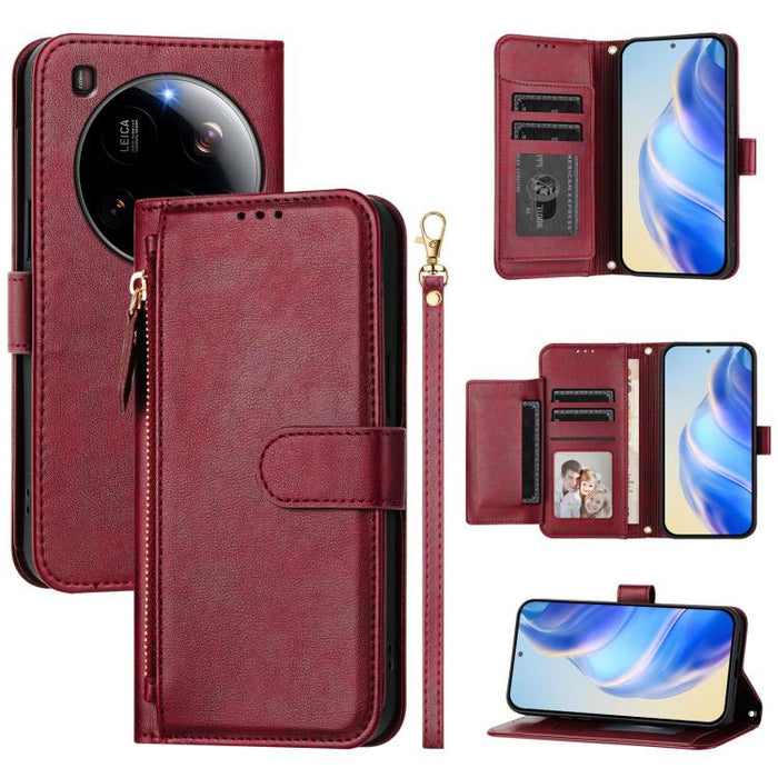 Estuche de cuero para teléfono con cremallera y ranuras para varias tarjetas, For Xiaomi 17 Max 5G, For Xiaomi 17T Pro 5G, For Xiaomi 15T Pro 5G, For Xiaomi 15T 5G, Xiaomi Civi 5 Pro, For Xiaomi 15S Pro, For Xiaomi Poco X7 / Redmi Note 14 Pro 5G       ...