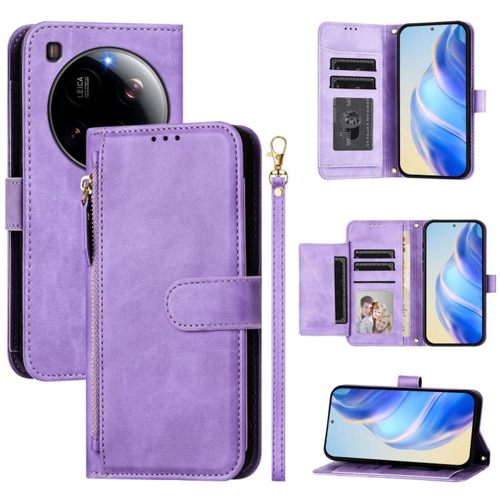 Estuche de cuero para teléfono con cremallera y ranuras para varias tarjetas, For Xiaomi 17 Max 5G, For Xiaomi 17T Pro 5G, For Xiaomi 15T Pro 5G, For Xiaomi 15T 5G, Xiaomi Civi 5 Pro, For Xiaomi 15S Pro, For Xiaomi Poco X7 / Redmi Note 14 Pro 5G       ...