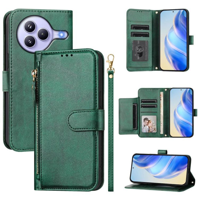 Estuche de cuero para teléfono con cremallera y ranuras para varias tarjetas, For Xiaomi 17 Max 5G, For Xiaomi 17T Pro 5G, For Xiaomi 15T Pro 5G, For Xiaomi 15T 5G, Xiaomi Civi 5 Pro, For Xiaomi 15S Pro, For Xiaomi Poco X7 / Redmi Note 14 Pro 5G       ...