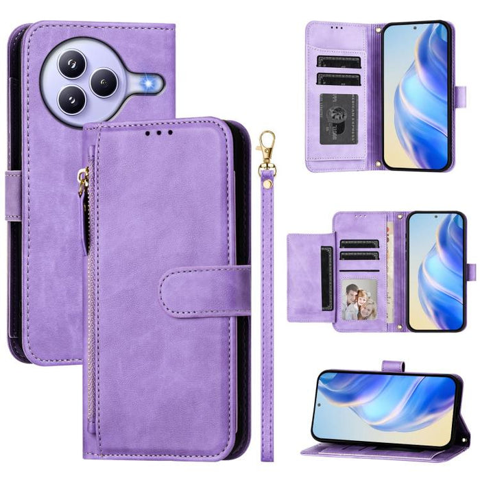 Estuche de cuero para teléfono con cremallera y ranuras para varias tarjetas, For Xiaomi 17 Max 5G, For Xiaomi 17T Pro 5G, For Xiaomi 15T Pro 5G, For Xiaomi 15T 5G, Xiaomi Civi 5 Pro, For Xiaomi 15S Pro, For Xiaomi Poco X7 / Redmi Note 14 Pro 5G       ...