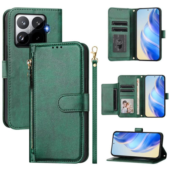 Estuche de cuero para teléfono con cremallera y ranuras para varias tarjetas, For Xiaomi 17 Max 5G, For Xiaomi 17T Pro 5G, For Xiaomi 15T Pro 5G, For Xiaomi 15T 5G, Xiaomi Civi 5 Pro, For Xiaomi 15S Pro, For Xiaomi Poco X7 / Redmi Note 14 Pro 5G       ...
