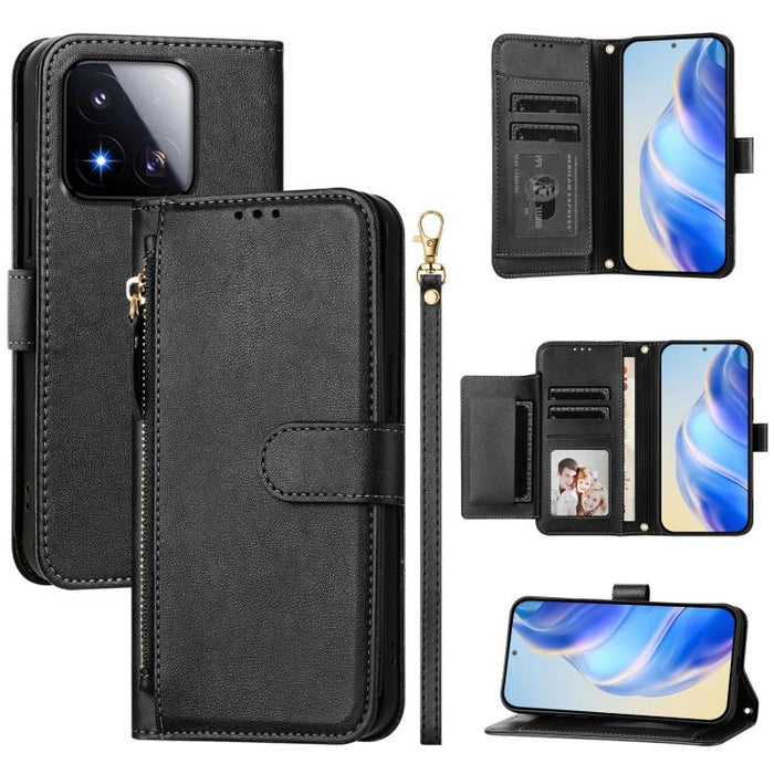 Estuche de cuero para teléfono con cremallera y ranuras para varias tarjetas, For Xiaomi 17 Max 5G, For Xiaomi 17T Pro 5G, For Xiaomi 15T Pro 5G, For Xiaomi 15T 5G, Xiaomi Civi 5 Pro, For Xiaomi 15S Pro, For Xiaomi Poco X7 / Redmi Note 14 Pro 5G       ...