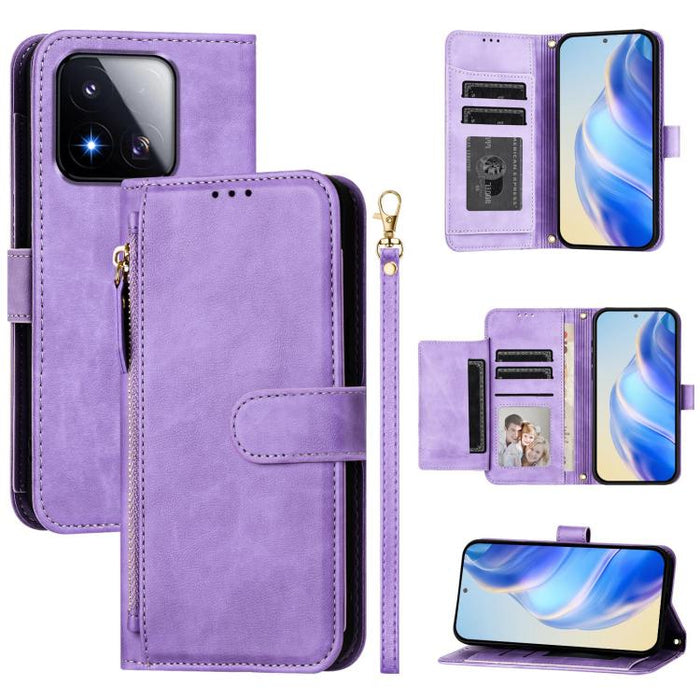 Estuche de cuero para teléfono con cremallera y ranuras para varias tarjetas, For Xiaomi 17 Max 5G, For Xiaomi 17T Pro 5G, For Xiaomi 15T Pro 5G, For Xiaomi 15T 5G, Xiaomi Civi 5 Pro, For Xiaomi 15S Pro, For Xiaomi Poco X7 / Redmi Note 14 Pro 5G       ...