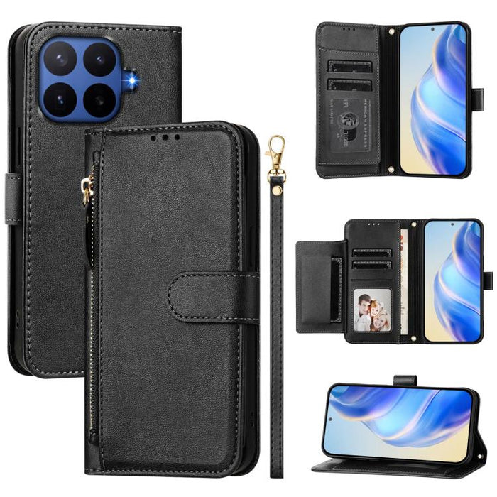 Estuche de cuero para teléfono con cremallera y ranuras para varias tarjetas, For Xiaomi 17 Max 5G, For Xiaomi 17T Pro 5G, For Xiaomi 15T Pro 5G, For Xiaomi 15T 5G, Xiaomi Civi 5 Pro, For Xiaomi 15S Pro, For Xiaomi Poco X7 / Redmi Note 14 Pro 5G       ...