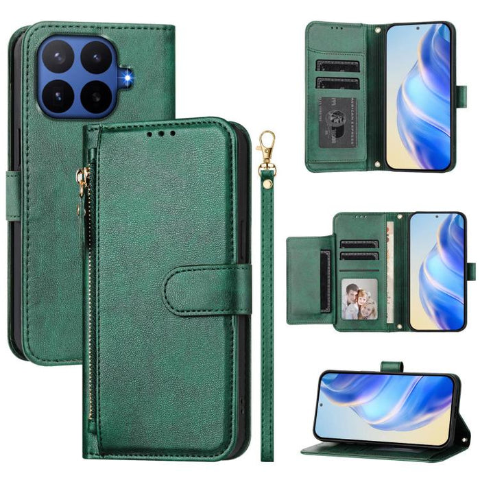 Estuche de cuero para teléfono con cremallera y ranuras para varias tarjetas, For Xiaomi 17 Max 5G, For Xiaomi 17T Pro 5G, For Xiaomi 15T Pro 5G, For Xiaomi 15T 5G, Xiaomi Civi 5 Pro, For Xiaomi 15S Pro, For Xiaomi Poco X7 / Redmi Note 14 Pro 5G       ...