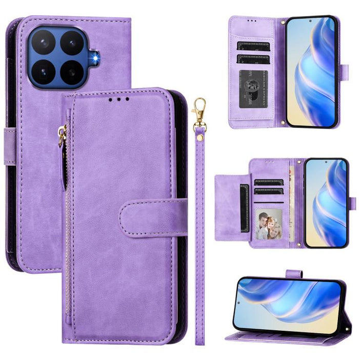 Estuche de cuero para teléfono con cremallera y ranuras para varias tarjetas, For Xiaomi 17 Max 5G, For Xiaomi 17T Pro 5G, For Xiaomi 15T Pro 5G, For Xiaomi 15T 5G, Xiaomi Civi 5 Pro, For Xiaomi 15S Pro, For Xiaomi Poco X7 / Redmi Note 14 Pro 5G       ...