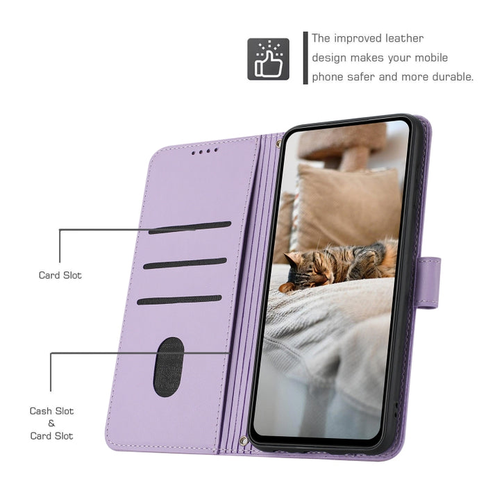 Funda de cuero para teléfono con gatito en relieve y cordón, For Redmi Note 10 Pro