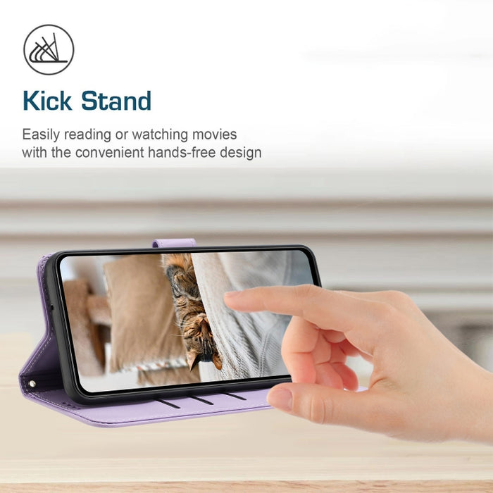 Funda de cuero para teléfono con gatito en relieve y cordón, For Redmi Note 10 Pro