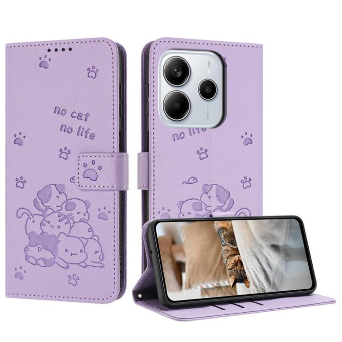 Funda de cuero para teléfono con gatito en relieve y cordón, For Redmi 15a 5G, For Redmi A7 Pro 4G 171mm, For Redmi Turbo 5 Max / Poco X8 Pro Max, For Redmi Turbo 5 / Poco X8 Pro 5G, For Redmi Note 15 Pro+ 5G Global 163.3mm                             ...