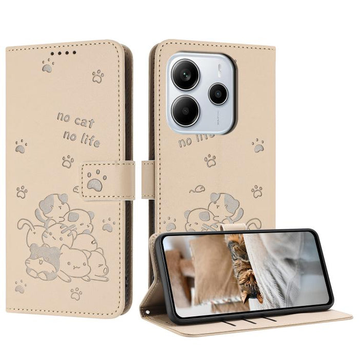 Funda de cuero para teléfono con gatito en relieve y cordón, For Redmi 15a 5G, For Redmi A7 Pro 4G 171mm, For Redmi Turbo 5 Max / Poco X8 Pro Max, For Redmi Turbo 5 / Poco X8 Pro 5G, For Redmi Note 15 Pro+ 5G Global 163.3mm                             ...
