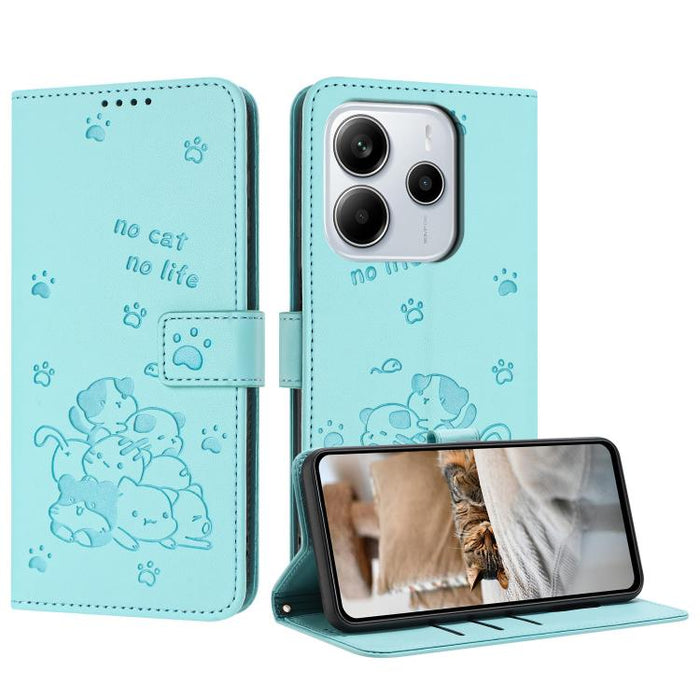 Funda de cuero para teléfono con gatito en relieve y cordón, For Redmi 15a 5G, For Redmi A7 Pro 4G 171mm, For Redmi Turbo 5 Max / Poco X8 Pro Max, For Redmi Turbo 5 / Poco X8 Pro 5G, For Redmi Note 15 Pro+ 5G Global 163.3mm                             ...